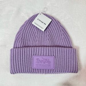Coach Patch Knit Beanie in Violet Orchard - NWT